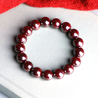 Gelang Batu Cinnabar Merah Berkualitas Tinggi Grosir, Kerajinan Kristal Alami untuk Hadiah Feng Shui, Aksesori Premium