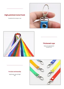 <b>Polyester</b> <b>Lanyard</b> Buckle Egg-Shaped Hook for ID Cards Student Cards Bus Passes Credentials-1.5cm Metal Buckle China Wholesale - Product Image 6