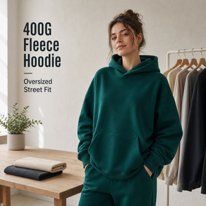 2026 Winter New FOG Double Thread 400 GSM French Terry Heavyweight Hooded Trendy Men's Hoodies - Product Image 4