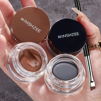 Buat Sendiri MINSHZEE Gel Eyeliner Anda Sendiri, Halus, Tahan Air, Anti Luntur, Tahan Lama, Cepat Kering, Warna Hitam Coklat, Gel Eyeliner untuk Bawah Mata