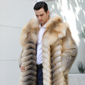 <span class=keywords><strong>Manteau</strong></span> <span class=keywords><strong>long</strong></span> en <span class=keywords><strong>fourrure</strong></span> de renard doré pour <span class=keywords><strong>homme</strong></span>, style charmant, chaud pour l'automne et l'hiver, en vraie <span class=keywords><strong>fourrure</strong></span> de renard - Product Image 2