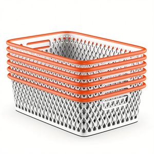 ALLIFEMAX 25.7*16.6*8.3 cm Large Plastic Storage <b>Basket</b> with Document Sorter Space-Efficient File Trays - Product Image 5