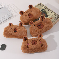 Pochette de papeterie multifonctionnelle Capybara, sac de rangement pour stylos, grande capacité, peluche, mignon, personnalisé, trousse scolaire pour filles