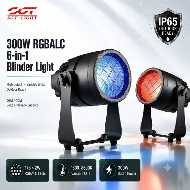 IP65 Infinite Splicing DMX 176*2W RGBALC LED Aluminium Casting Waterproof DMX Mini Blinder Lighting Single Head Audience Light