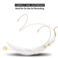 Microphone à double oreillette monté sur la tête - Léger, mini prise XLR TA3F à 3 broches compatible avec le système sans fil AKG