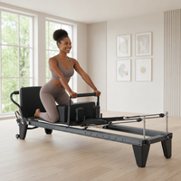 Reformer de Pilates en aluminium de qualité aéronautique 7075, avec barre de pieds infinie, ressorts allemands, lit complet pour entraînement du tronc, modèle Elite, usage commercial