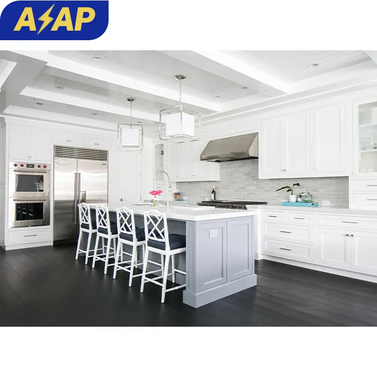 ASAP Classic Style Customization Commercial Design Luxury Cabinet L Shape Kitchen Modern Modulares Cocina Shaker door lacquer