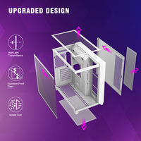 AntarcChill Glass Panel Atx Full Tower Gaming Computer Cases Cabinet Gaming Pc Case With 4x120mm Argb Fan Type-C Desktop Casing