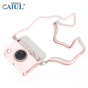 Bolsa de cámara Caiul <span class=keywords><strong>Mini</strong></span> <span class=keywords><strong>EVO</strong></span> rosa claro Horizontal Retro moda PU cuero suave ajuste personalizado protección de fotografía Digital - Product Image 2
