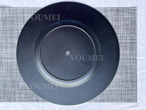 Assiettes de présentation élégantes en plastique doré, motif soleil radial, 13 pouces, pour mariages, banquets et décorations de fête - Product Image 4