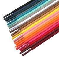 Lacets ronds en polyester colorés en gros, lacets en corde personnalisés avec embouts en plastique, logo personnalisé