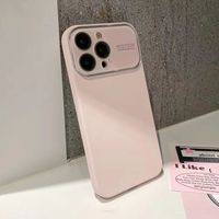 Coque de protection antichoc en silicone liquide couleur unie avec protection d'objectif en verre pour iPhone 16 15 14 13 12 Pro Max