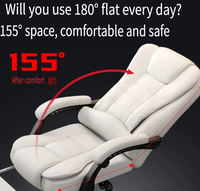 Chaise de massage à bas prix avec repose-pieds, chaise en cuir PU à dossier haut, chaise de bureau ergonomique avec massage en stock