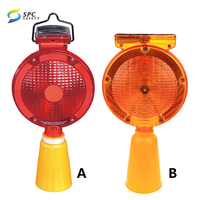 Luz de Advertencia Intermitente LED para Conos de Tráfico, Montada en Mano, con Energía Solar, para Carreteras, Autopistas y Caminos de Acceso