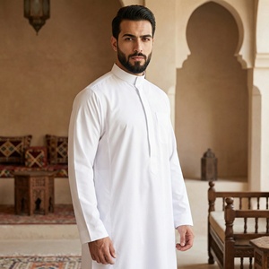 Jubbah Bianca di Alta Qualità, Vendita Diretta dalla Fabbrica di Dubai, Arabia Saudita, <span class=keywords><strong>Abbigliamento</strong></span> Tradizionale Musulmano con Cerniera - Product Image 5