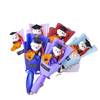 Boneka Beruang Wisuda Mini Isi Kapas PP, Dekorasi Buket Bunga Grosir