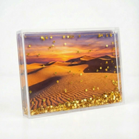 Cadre photo liquide en acrylique 4x6 pouces personnalisé, avec confettis flottants et globe de neige aquatique, vente en gros directe usine