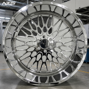 NJQS 车轮 新款铝合金 24 英寸深盘越野车轮 高抛光镀铬 24x14 1 年保修 改装/升级 - Product Image 3