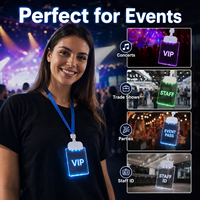 Fábrica de Etiquetas de Nombre Personalizadas, Lote de Tarjetas de Identificación Acrílicas LED con Cordón, Estilo de Credencial para Personal, para Eventos, Control de Asistencia, Trabajadores de Comercio Minorista, Promoción