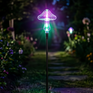 Idea de Regalo para Festividades: Luz Decorativa Solar con Silueta de Hongo para Navidad, Halloween y Decoración de Fiestas al Aire Libre - Product Image 1
