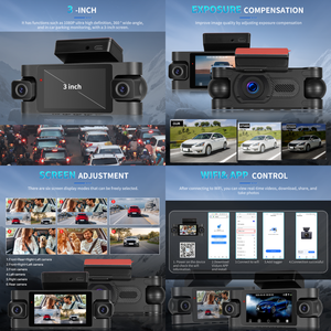 Podofo 3 ''xe DVR 2K Dash Cam 4 ống kính ghi G-Sensor/Wifi/bãi đậu xe màn hình/360 bảo vệ 2K camera phía trước + 3x1080p máy ảnh - Product Image 4