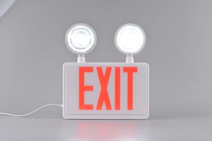 Luz LED de emergencia de doble cabezal recargable de 3W con carcasa de sistema de frenos antibloqueo y luz indicadora de salida roja - Product Image 5