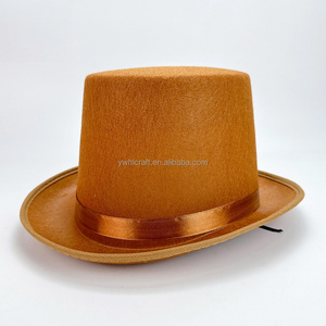 HLC Custom Halloween <strong>Magician</strong> Hat with Brand Logo Non-Woven Gentleman Top Hat Black Cosplay LinColn Hat for Party Decoration - Product Image 4