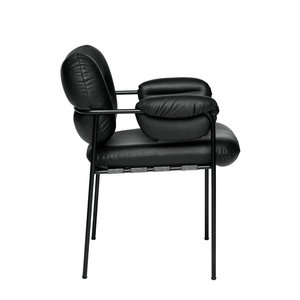 Silla de comedor de cuero moderna de lujo con diseño de pétalos <span class=keywords><strong>IronA</strong></span>, sillón de ocio para Hotel, restaurante, habitación OEM, muebles de restaurante - Product Image 3