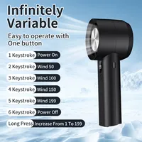 Ventilateur portable haute vitesse T100S rechargeable par USB, 199 vitesses, 13000 tr/min, batterie 3000 mAh, affichage numérique, ventilateur portable pour voiture, camping-car