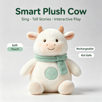 Poupée en peluche super douce et interactive en forme de vache brodée, avec fonction chant et histoire, idéale pour les bébés et les enfants, parfaite pour un cadeau d'anniversaire – Direct Usine