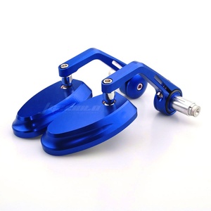 Miroirs latéraux de guidon de moto en aluminium CNC ovales à extrémité de guidon, verre bleu convexe pour <span class=keywords><strong>Yamaha</strong></span> <span class=keywords><strong>YZF</strong></span> R1 R6 R3 R25 R15 V3 <span class=keywords><strong>R125</strong></span> - Product Image 5