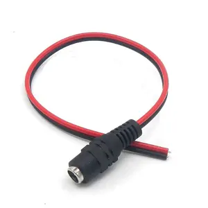 DC נקבה כבל 5.5x2.1mm 0.3M Dc כוח Connecter אדום ושחור
