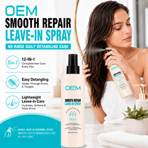 Spray Capilar Reparador Suave 12 en 1 de Marca Privada, Protección Contra el Calor, con Keratina y Aceite de Argán, para Compradores Mayoristas OEM - Product Image 1