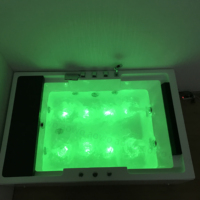 Baignoire Spa Jacuzzi 2 Personnes Chauffante avec Jets de Massage, Cascade en Acrylique, Robinet Mixte, Douche Hydromassante pour Hôtel