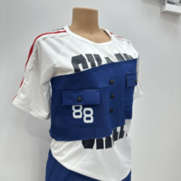 Ensemble décontracté pour femmes, taille plus, haut à manches courtes et short, boutonné, deux pièces, tendance, style cowboy