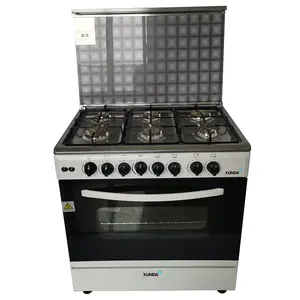 Xunda Comercial 30 Polegada Gás Pizza Forno 76cm 6 Queimador De Gás Multi Fogão Com Forno Estufes De Gás Con Horno