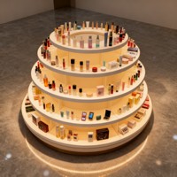 Kiosque de présentation de bijoux et de parfums avec éclairage LED, armoire CNC pour l'affichage en magasin, design élégant de devanture de magasin avec armoire à parfums