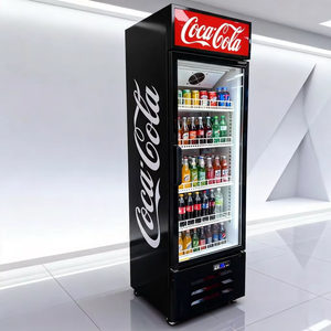 Enfriador de Bebidas Vertical, Equipo de Refrigeración para Cola, Refrigerador Metálico con Puerta Corredera de Vidrio, Refrigerador para Bebidas Frías Coca-Cola - Product Image 3
