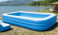 Piscine gonflable de grande taille et robuste pour la famille avec système de gonflage rapide et valve de vidange