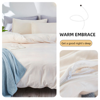 Parure de lit quatre pièces en velours cristal avec housse de couette, drap-housse et taies d'oreiller pour la maison et l'hôtellerie, chaude pour l'hiver, vente en gros