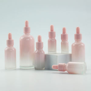 Vendita all'Ingrosso di Flaconi Contagocce in Vetro Sfumato <span class=keywords><strong>Rosa</strong></span> da 5ml, 10ml, 15ml, 30ml, 50ml, 100ml per Cosmetici e Oli Essenziali con Tappi <span class=keywords><strong>Rosa</strong></span> - Product Image 2