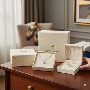 Boîte à bijoux en papier laminé finition brillante pour bijoux de mode, expédition en gros, emballage postal, boîte cadeau en carton rigide - Product Image 4