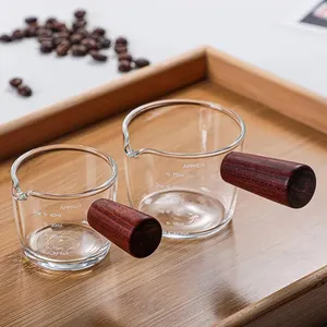 Misurino Espresso in vetro con manico scala trasparente cottura tazza da oncia in vetro spessa e resistente per accessori da cucina tazza da caffè