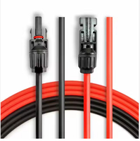 Cable de Panel Solar Personalizado, Conector PV, Cable de 4mm2 6mm2 con Conector Negro, Cable de Extensión Solar de 10 AWG