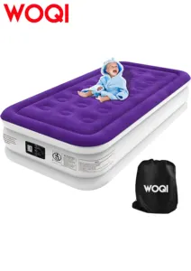 WOQI Twin Air Mattress With Built-in Pump Double Height Inflatable Bed For Camping Home Portable Travel Durable Waterproof