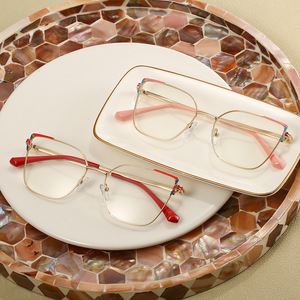 Thanh Thanh cô gái phụ nữ máy tính kích thước lớn Cateye hợp kim vàng tím Marcos de anteojos Thông số kỹ thuật 2024 2025 Bluelight Chặn kính mắt - Product Image 2