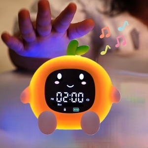 Multifunktion aler niedlicher Pfirsich-Kinder schlaf trainer 6-in-1-Smart-Digital-Wecker Touch Night Light Sound Machine Modern Electronic - Product Image 6
