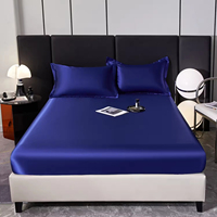 Vente flash 2024 - Ensemble de 3 draps en satin de soie tricoté, 200TC, ultra doux, antistatique, pour hôtel et usage domestique