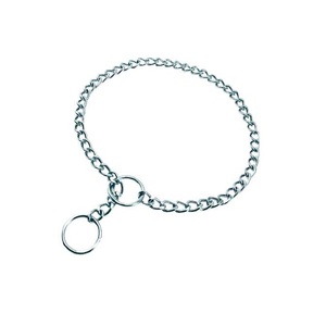 Vente en gros de collier de dressage de chien à maillons plats de sécurité Chaîne de starter en acier chromé à motif solide classique - Product Image 1