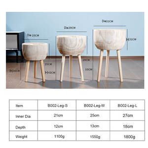 Maceta grande <span class=keywords><strong>de</strong></span> escritorio para plantas, soporte <span class=keywords><strong>de</strong></span> <span class=keywords><strong>madera</strong></span>, maceta <span class=keywords><strong>de</strong></span> flores suculentas <span class=keywords><strong>de</strong></span> <span class=keywords><strong>cemento</strong></span> <span class=keywords><strong>con</strong></span> <span class=keywords><strong>patas</strong></span> <span class=keywords><strong>de</strong></span> <span class=keywords><strong>madera</strong></span> para decoración del hogar, gran oferta - Product Image 2